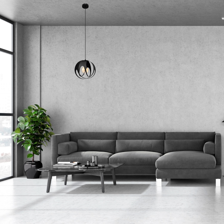 Kattokruunu johdossa MOONLIGHT 1xE27/15W/230V musta