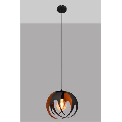 Kattokruunu johdossa MOONLIGHT 1xE27/15W/230V musta