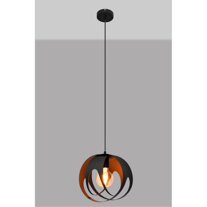 Kattokruunu johdossa MOONLIGHT 1xE27/15W/230V musta