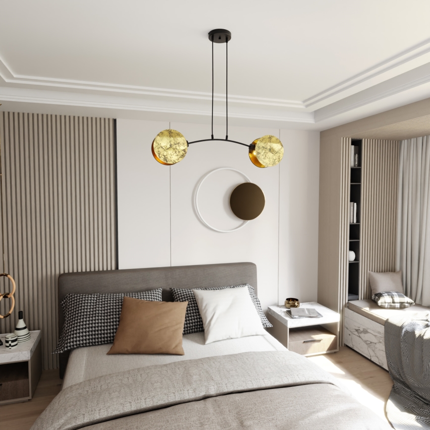 Kattokruunu johdossa MOTIF 2xE14/10W/230V kulta