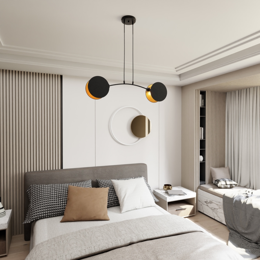 Kattokruunu johdossa MOTIF 2xE27/15W/230V musta