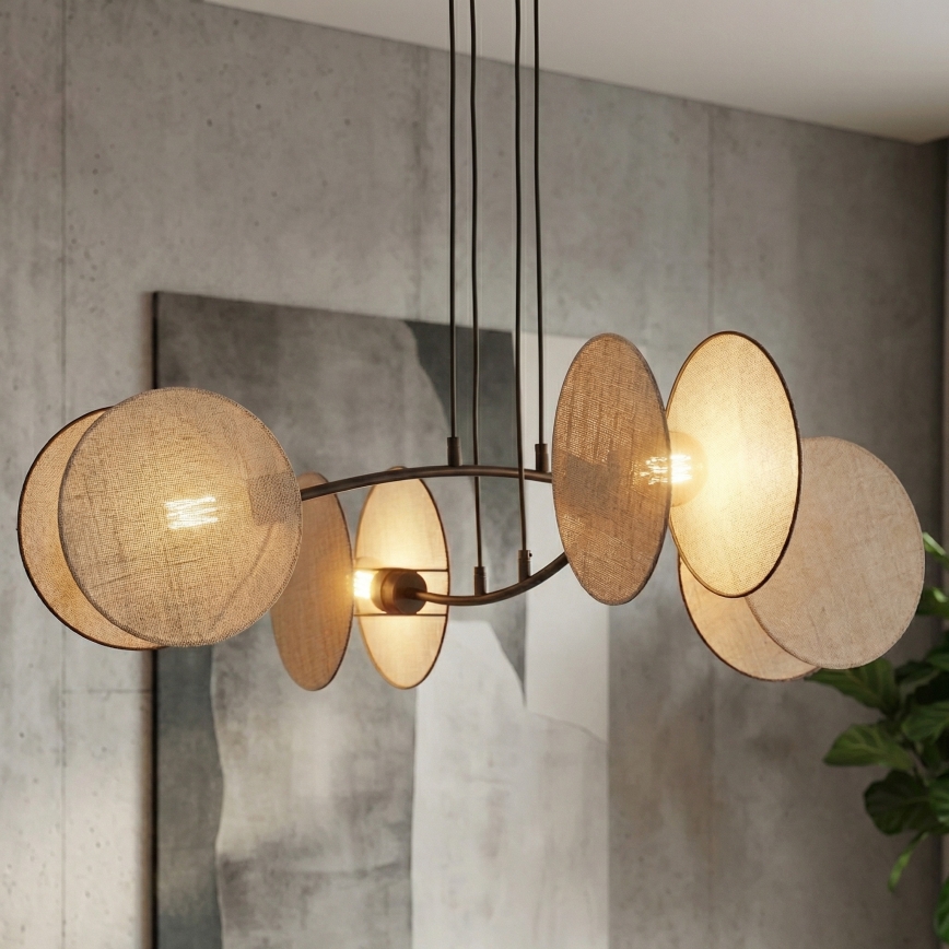 Kattokruunu johdossa MOTIF 4xE14/10W/230V beige