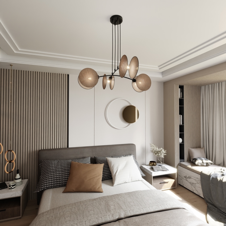 Kattokruunu johdossa MOTIF 4xE14/10W/230V beige