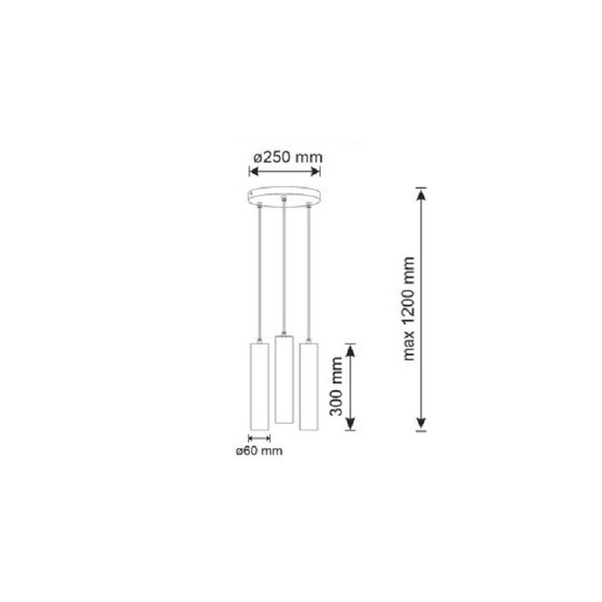 Kattokruunu johdossa NAPOLI 3xGU10/8W/230V