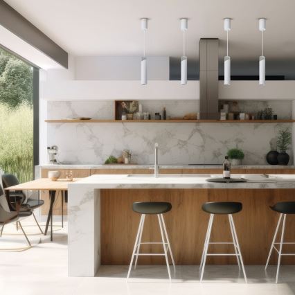 Kattokruunu johdossa NEO 1xGU10/8W/230V valkoinen