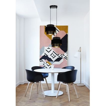 Kattokruunu johdossa NESS 2xE27/60W/230V halkaisija 30 cm musta