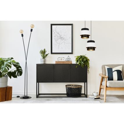 Kattokruunu johdossa NESS 2xE27/60W/230V halkaisija 30 cm musta/valkoinen