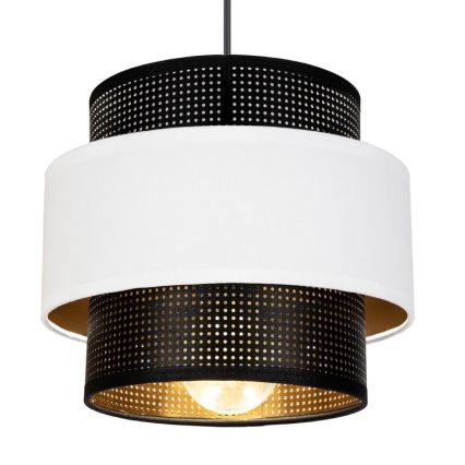 Kattokruunu johdossa NESS 2xE27/60W/230V halkaisija 30 cm musta/valkoinen