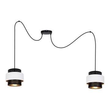 Kattokruunu johdossa NESS 2xE27/60W/230V hämähäkki musta/valkoinen