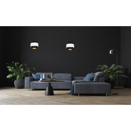Kattokruunu johdossa NESS 2xE27/60W/230V hämähäkki musta/valkoinen