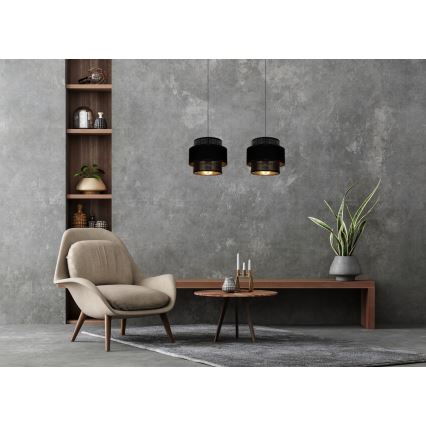 Kattokruunu johdossa NESS 2xE27/60W/230V musta