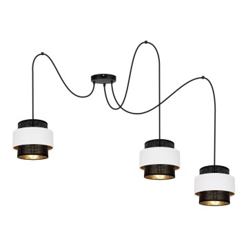 Kattokruunu johdossa NESS 3xE27/60W/230V hämähäkki musta/valkoinen