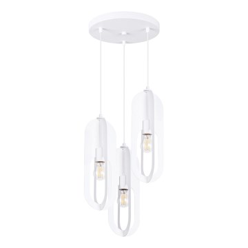 Kattokruunu johdossa NICUS 3xE27/15W/230V valkoinen