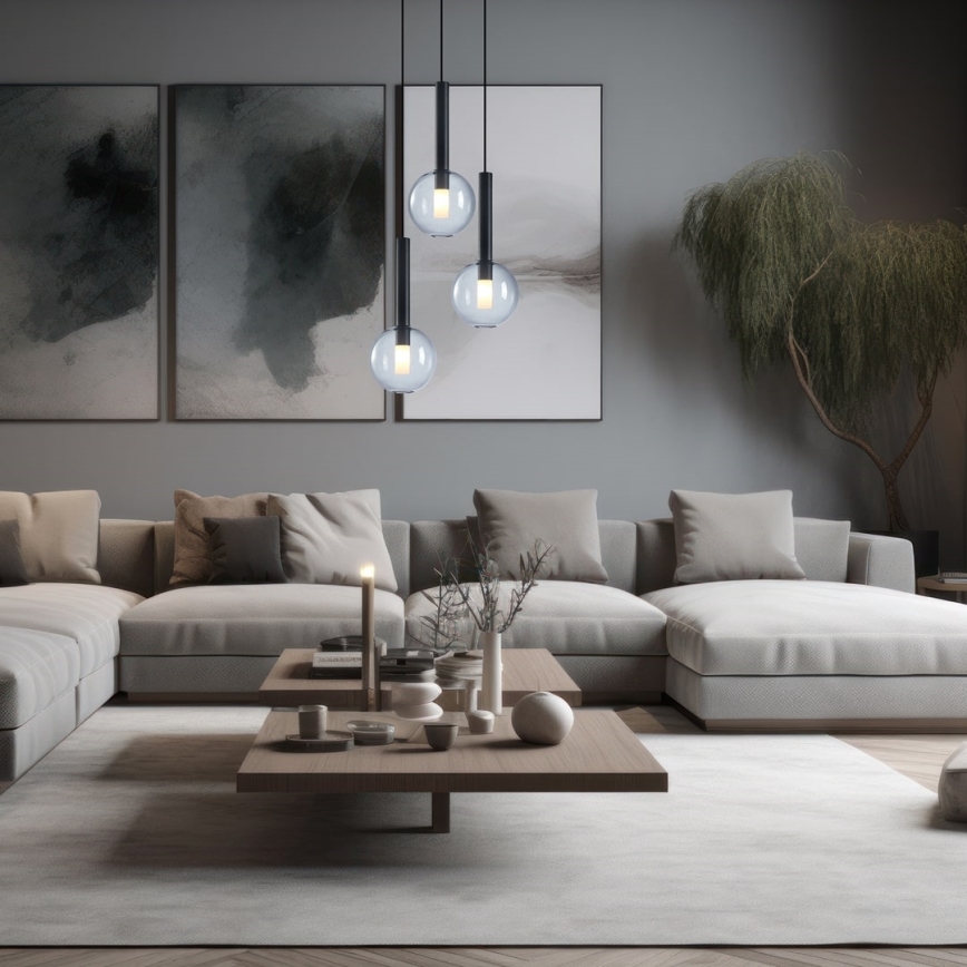 Kattokruunu johdossa NIKO 3xG9/9W/230V musta