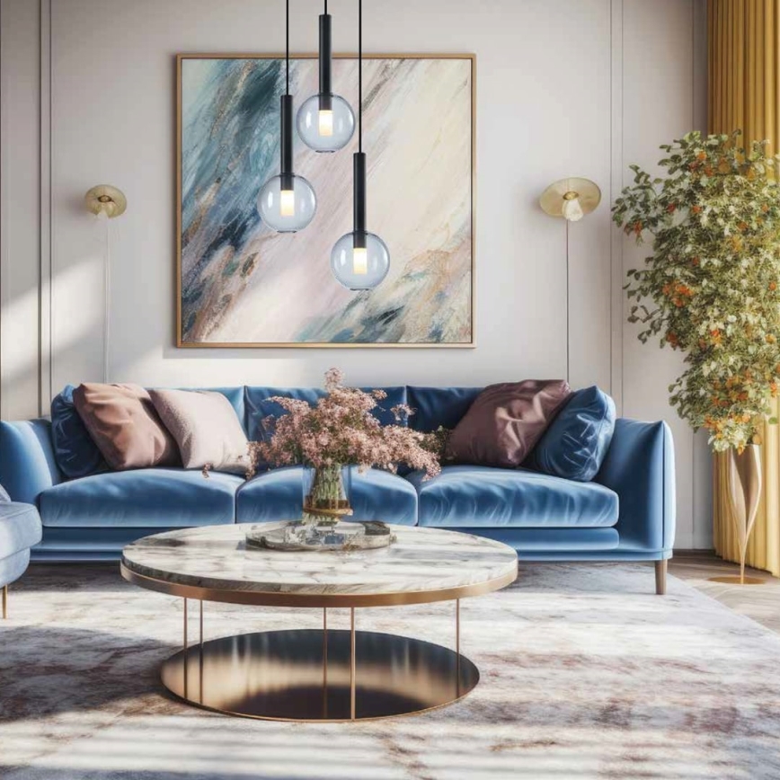 Kattokruunu johdossa NIKO 3xG9/9W/230V musta