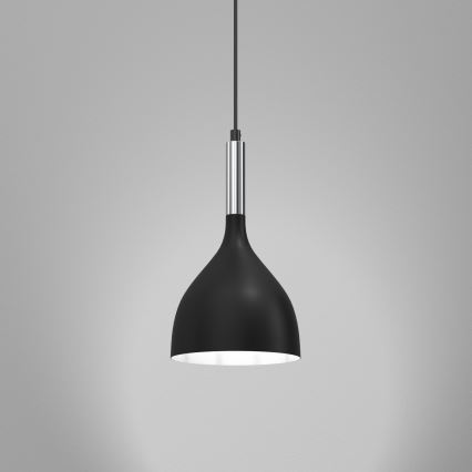 Kattokruunu johdossa NOAK 1xE27/15W/230V musta/kiiltävä kromi