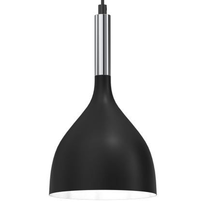 Kattokruunu johdossa NOAK 1xE27/15W/230V musta/kiiltävä kromi
