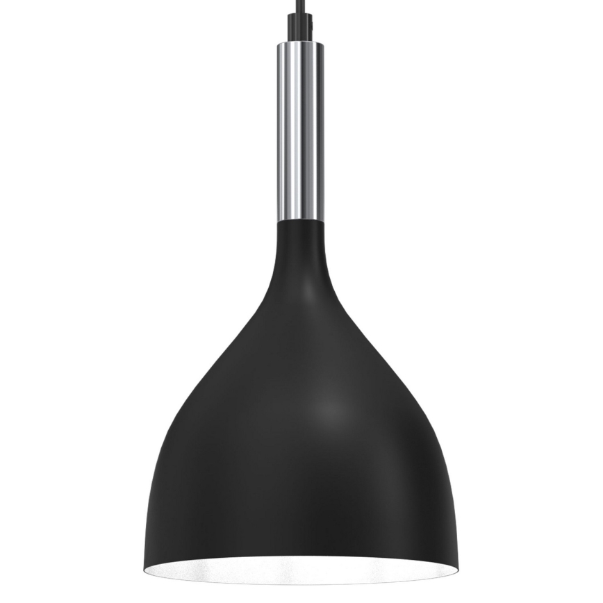 Kattokruunu johdossa NOAK 1xE27/15W/230V musta/kiiltävä kromi