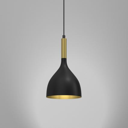 Kattokruunu johdossa NOAK 1xE27/15W/230V musta/kulta