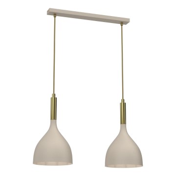Kattokruunu johdossa NOAK 2xE27/15W/230V beige/kulta