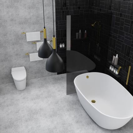 Kattokruunu johdossa NOAK 2xE27/15W/230V musta/kulta