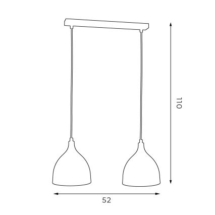 Kattokruunu johdossa NOAK 2xE27/15W/230V valkoinen