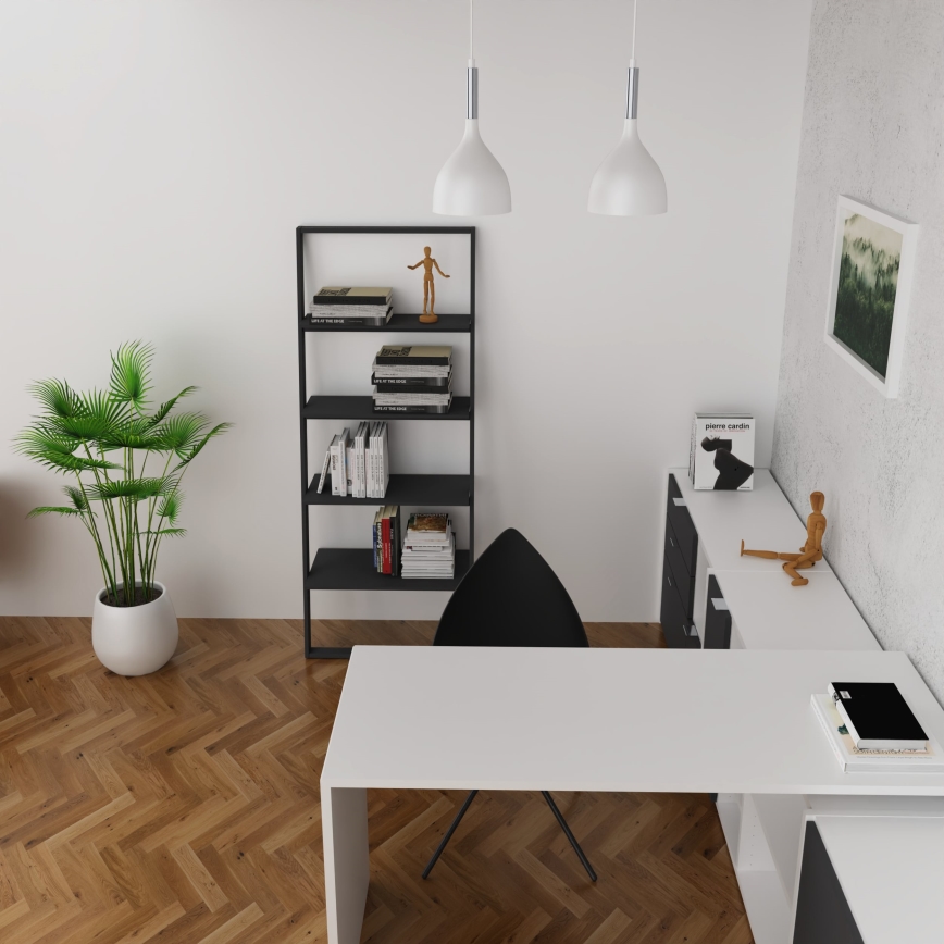 Kattokruunu johdossa NOAK 2xE27/15W/230V valkoinen/kiiltävä kromi