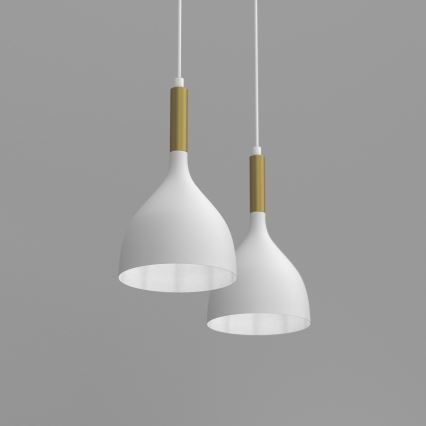 Kattokruunu johdossa NOAK 2xE27/15W/230V valkoinen/kulta