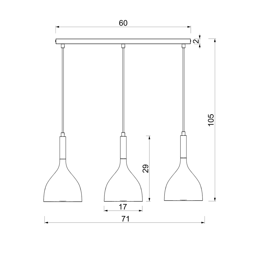 Kattokruunu johdossa NOAK 3xE27/15W/230V beige/kulta