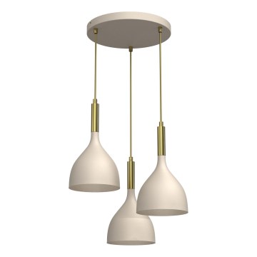 Kattokruunu johdossa NOAK 3xE27/15W/230V beige/kulta