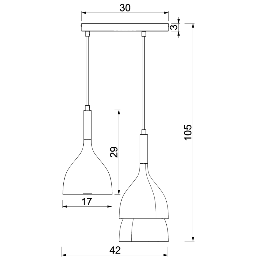 Kattokruunu johdossa NOAK 3xE27/15W/230V beige/kulta