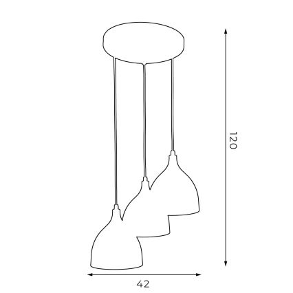 Kattokruunu johdossa NOAK 3xE27/15W/230V harmaa