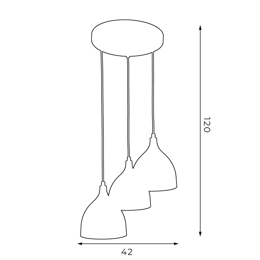 Kattokruunu johdossa NOAK 3xE27/15W/230V harmaa