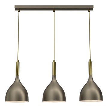 Kattokruunu johdossa NOAK 3xE27/15W/230V messinki/kulta