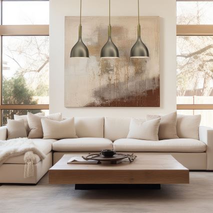 Kattokruunu johdossa NOAK 3xE27/15W/230V messinki/kulta