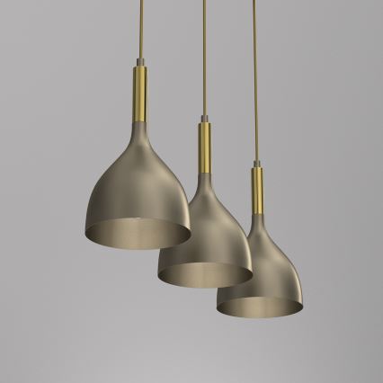 Kattokruunu johdossa NOAK 3xE27/15W/230V messinki/kulta