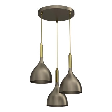 Kattokruunu johdossa NOAK 3xE27/15W/230V messinki/kulta