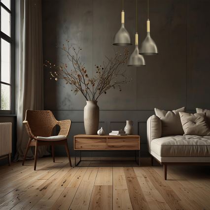 Kattokruunu johdossa NOAK 3xE27/15W/230V messinki/kulta