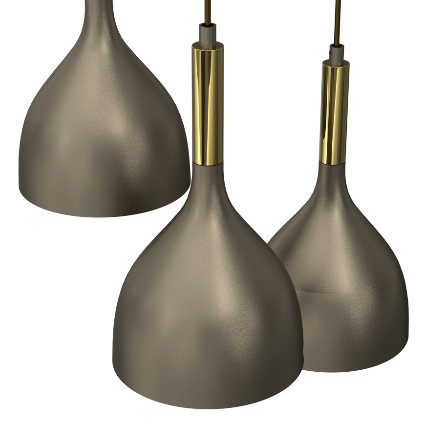 Kattokruunu johdossa NOAK 3xE27/15W/230V messinki/kulta