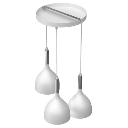 Kattokruunu johdossa NOAK 3xE27/15W/230V valkoinen/kiiltävä kromi