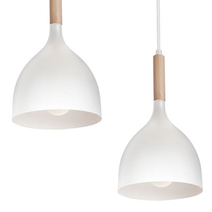 Kattokruunu johdossa NOAK 5xE27/15W/230V valkoinen/pyökki