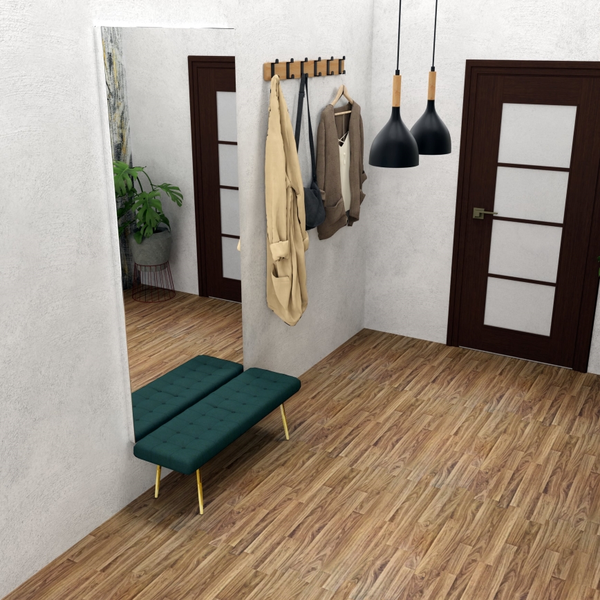 Kattokruunu johdossa NOAK WOOD 2xE27/15W/230V musta/pyökki