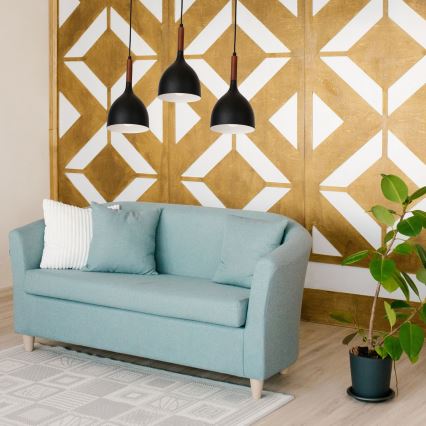 Kattokruunu johdossa NOAK WOOD 3xE27/15W/230V musta/pyökki