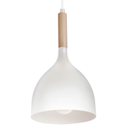 Kattokruunu johdossa NOAK WOOD 3xE27/15W/230V valkoinen/pyökki