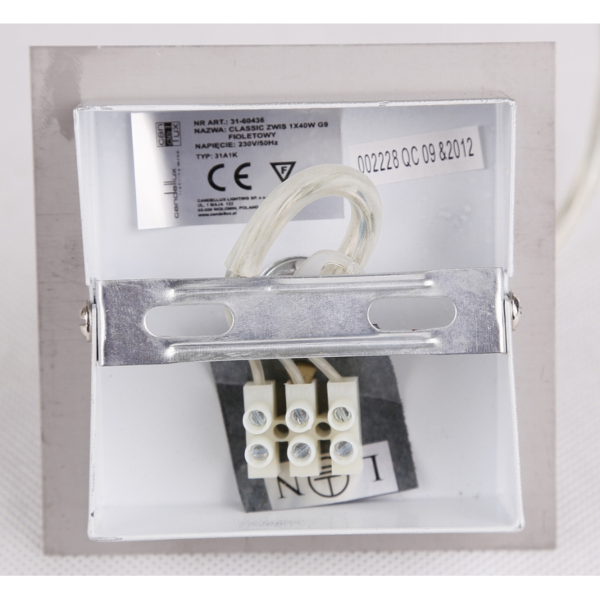 Kattokruunu johdossa ODEN 1xG9/40W/230V d. 12 cm