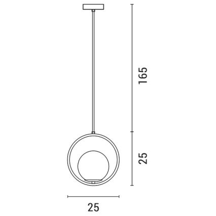 Kattokruunu johdossa ORBA 1xE27/15W/230V messinki