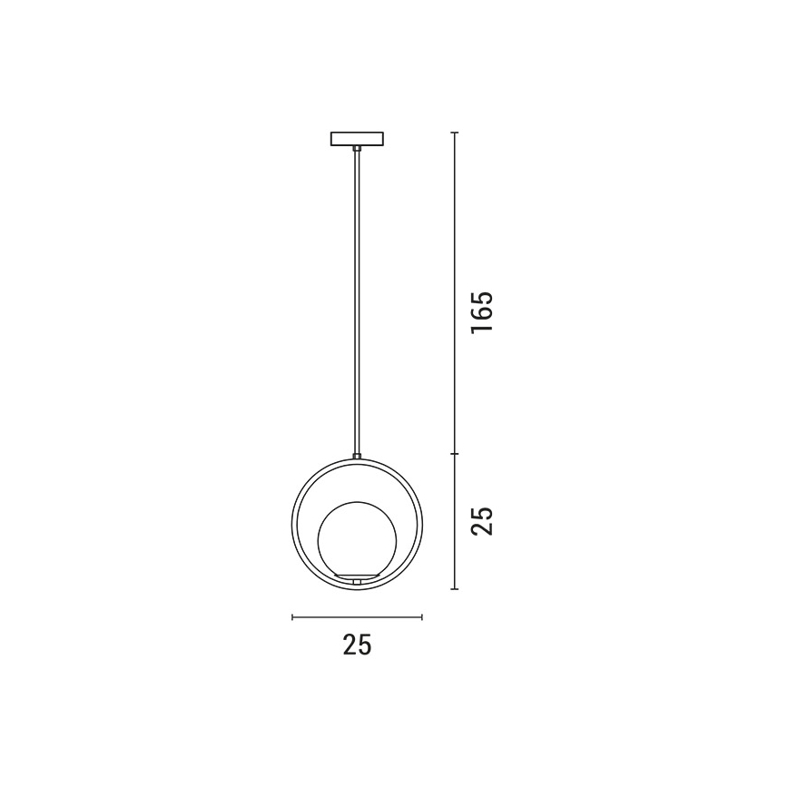 Kattokruunu johdossa ORBA 1xE27/15W/230V messinki