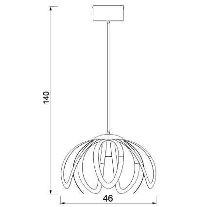 Kattokruunu johdossa ORCHID 1xE27/60W/230V musta