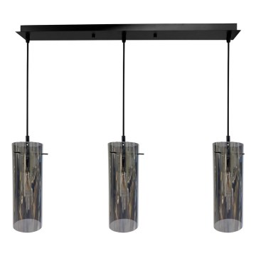 Kattokruunu johdossa PADOVA 3xE27/15W/230V musta