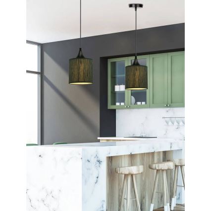 Kattokruunu johdossa PATTI 1xE27/60W/230V halkaisija 15 cm vihreä